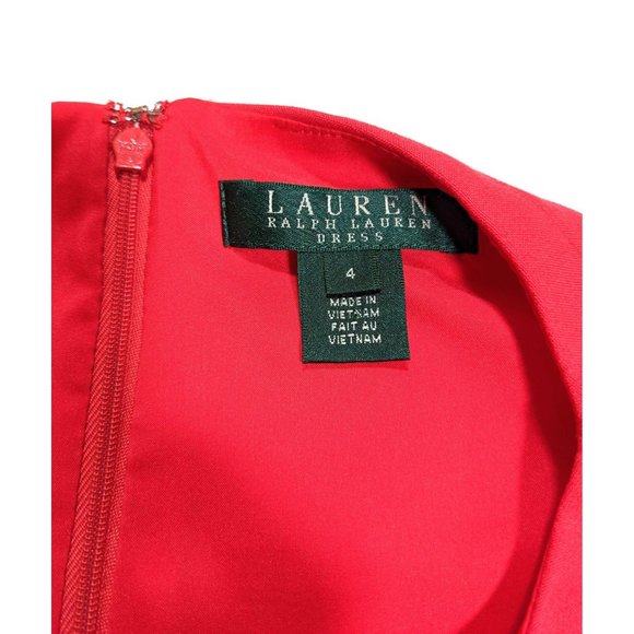 Ralph Lauren A-Line Pleated Cocktail Dress in Pink and Orange - Picture 3 of 5